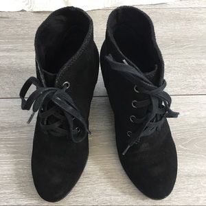 LUCKY brand  black-oiled suede booties